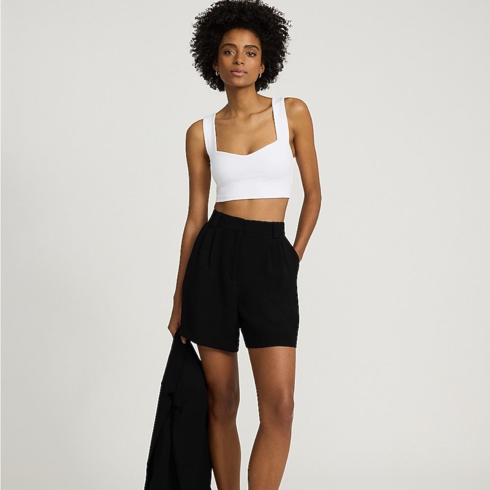 Express Body Contour High Compression Sweetheart Cropped Tank White Size Small - Picture 4 of 17